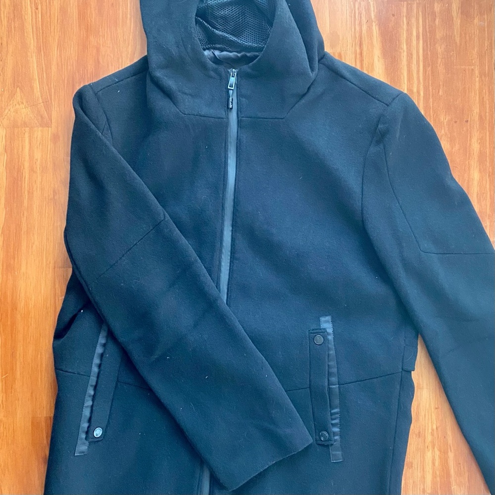 Black Zip-Up Peacoat